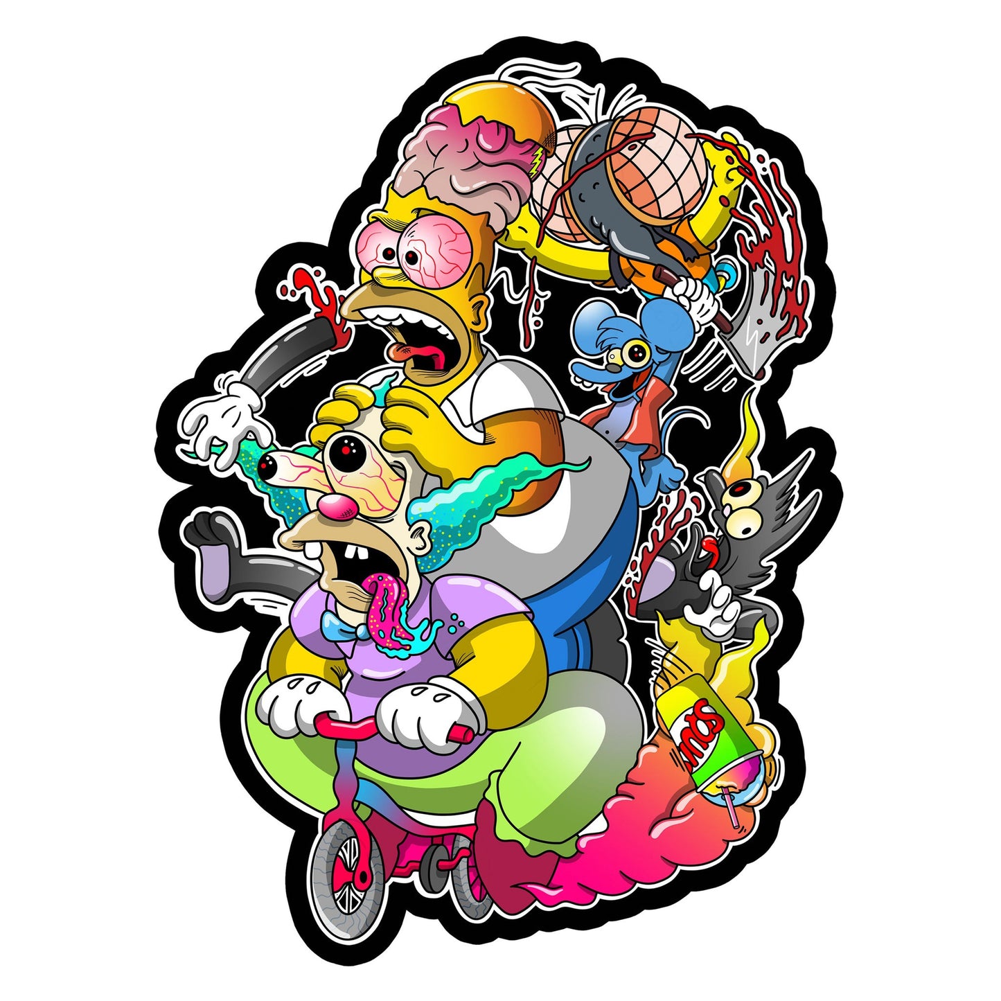 MoodMat - Simpsons Circus - By 74Lands - 12" Custom Cut - Full Colour Print